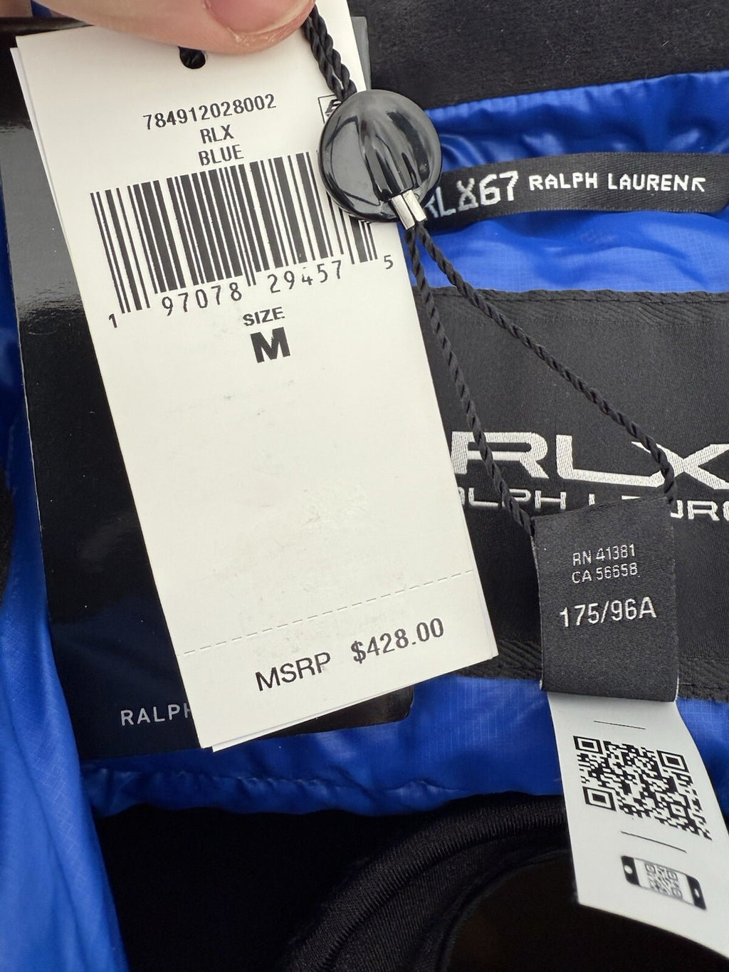 $428 NWT RLX RALPH LAUREN Men's SZ M Royal Packable 700 Fill Down Puffer Jacket