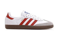 Size 12 Men's Adidas Samba OG White Victory Red Brown Sole IG1025 Sneakers Shoes