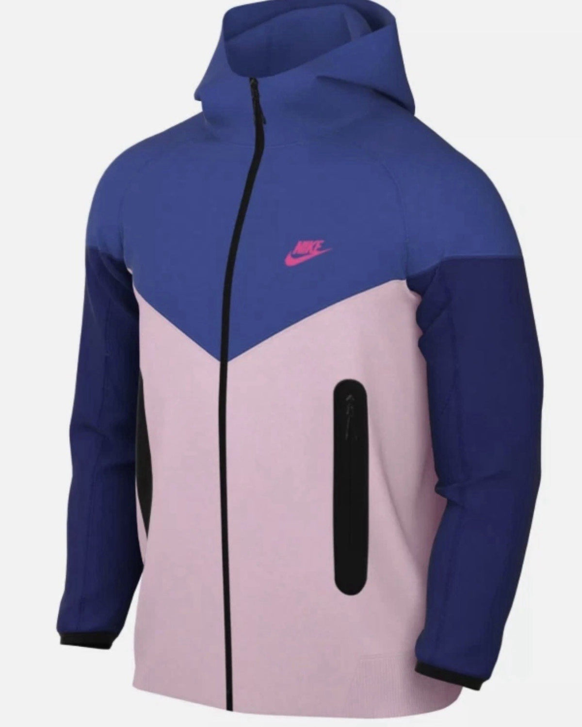 Nike Tech Fleece Windrunner Hoodie Size Medium Pink Foam Game Royal FZ4709-480