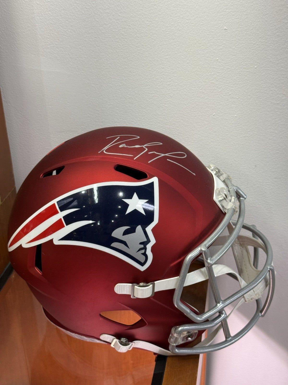 Randy Moss New England Patriots Signed True Blaze Full Size Helmet JSA COA