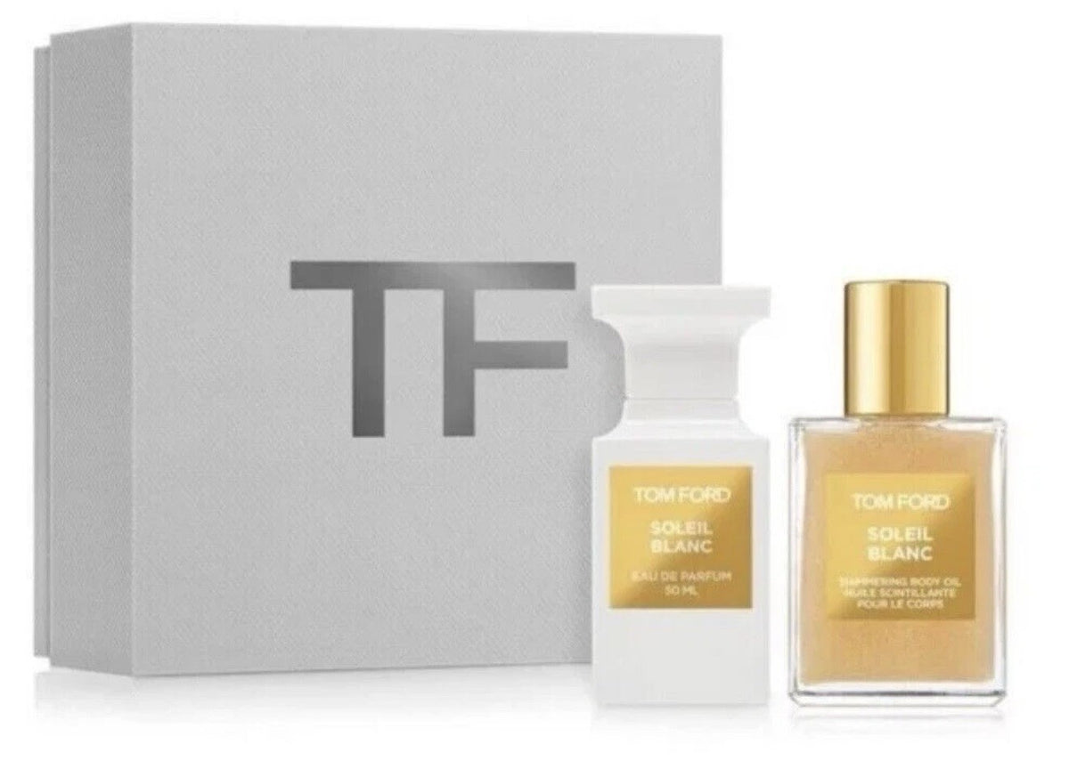 Tom Ford Private Blend Soleil Blanc Parfum and Shimemering Body Oil -  Gift Set
