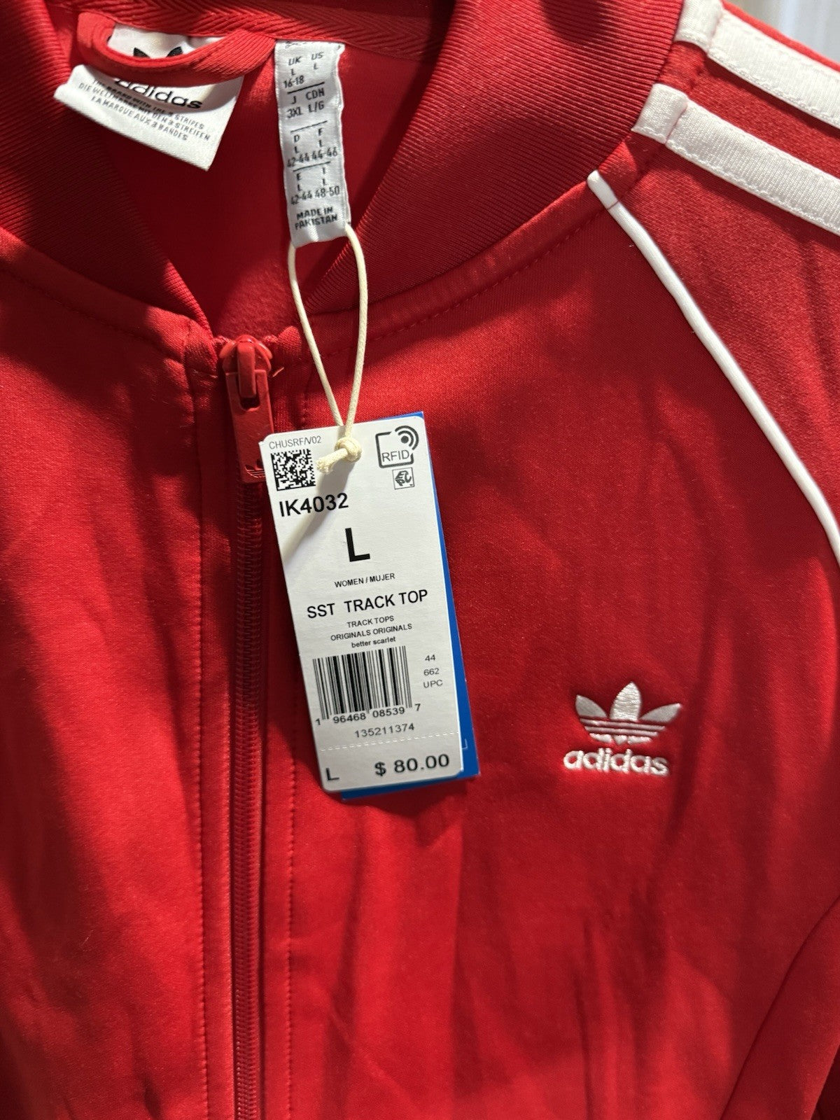 NEW ADIDAS ORIGINALS WOMEN'S SUPERSTAR TREFOIL TRACK JACKET  SIZE L 🚨#IK4032