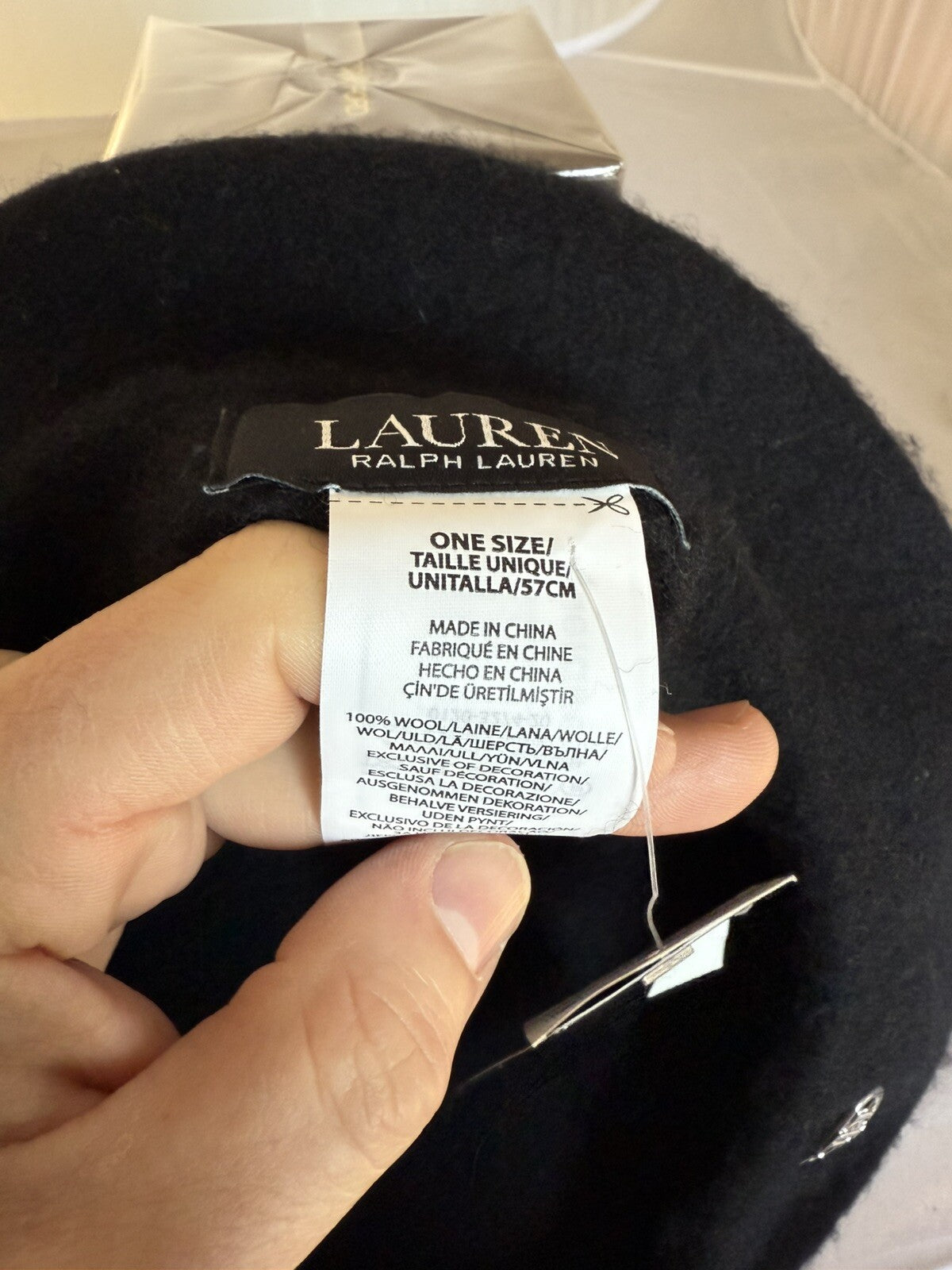 Lauren Ralph Lauren Women's Felted 100% Wool Beret Hat New W/ Tags