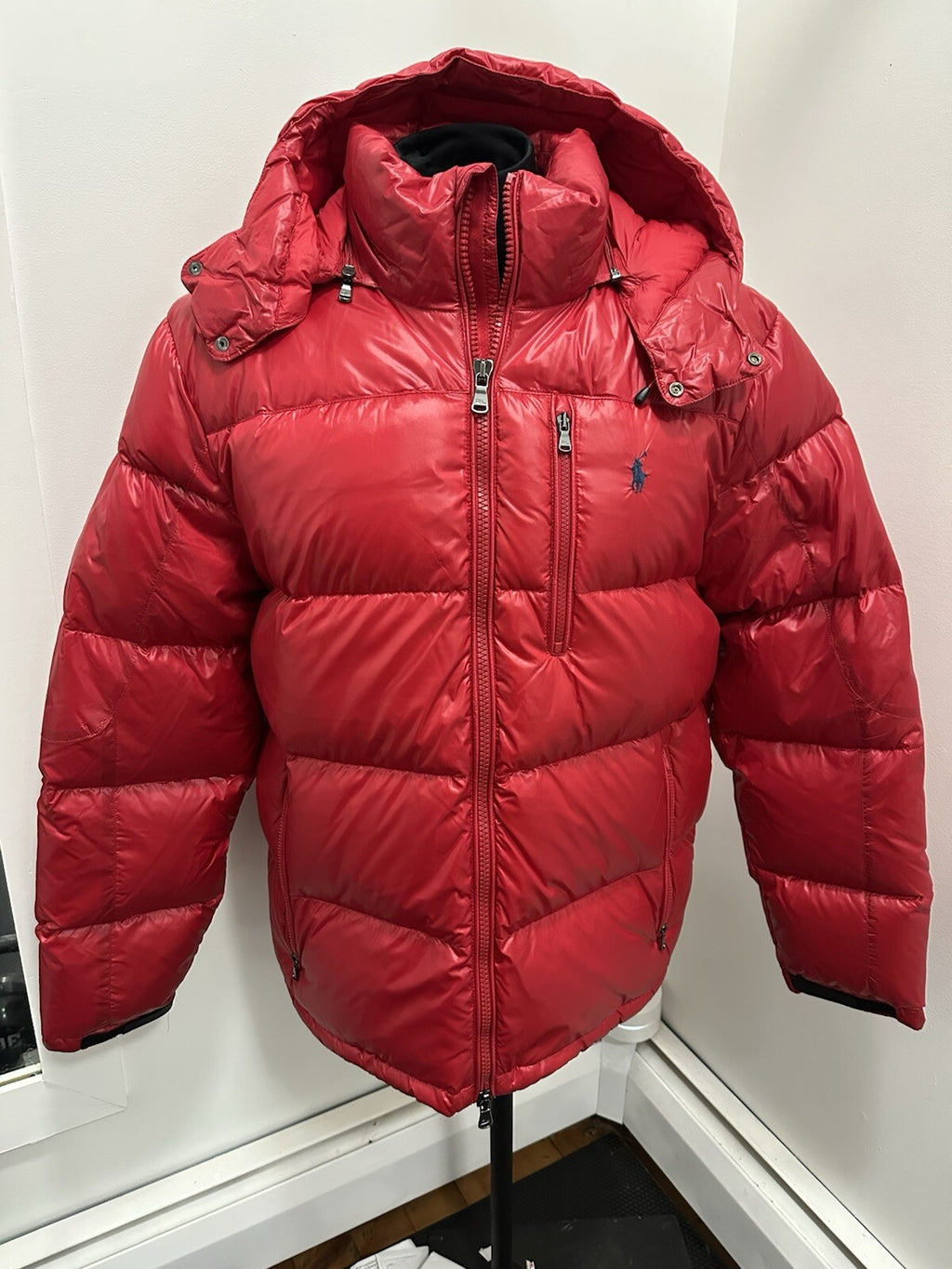 New Polo Ralph Lauren Mens Red Hood Down Puffer Jacket Parka Size XXL 🔴 $398