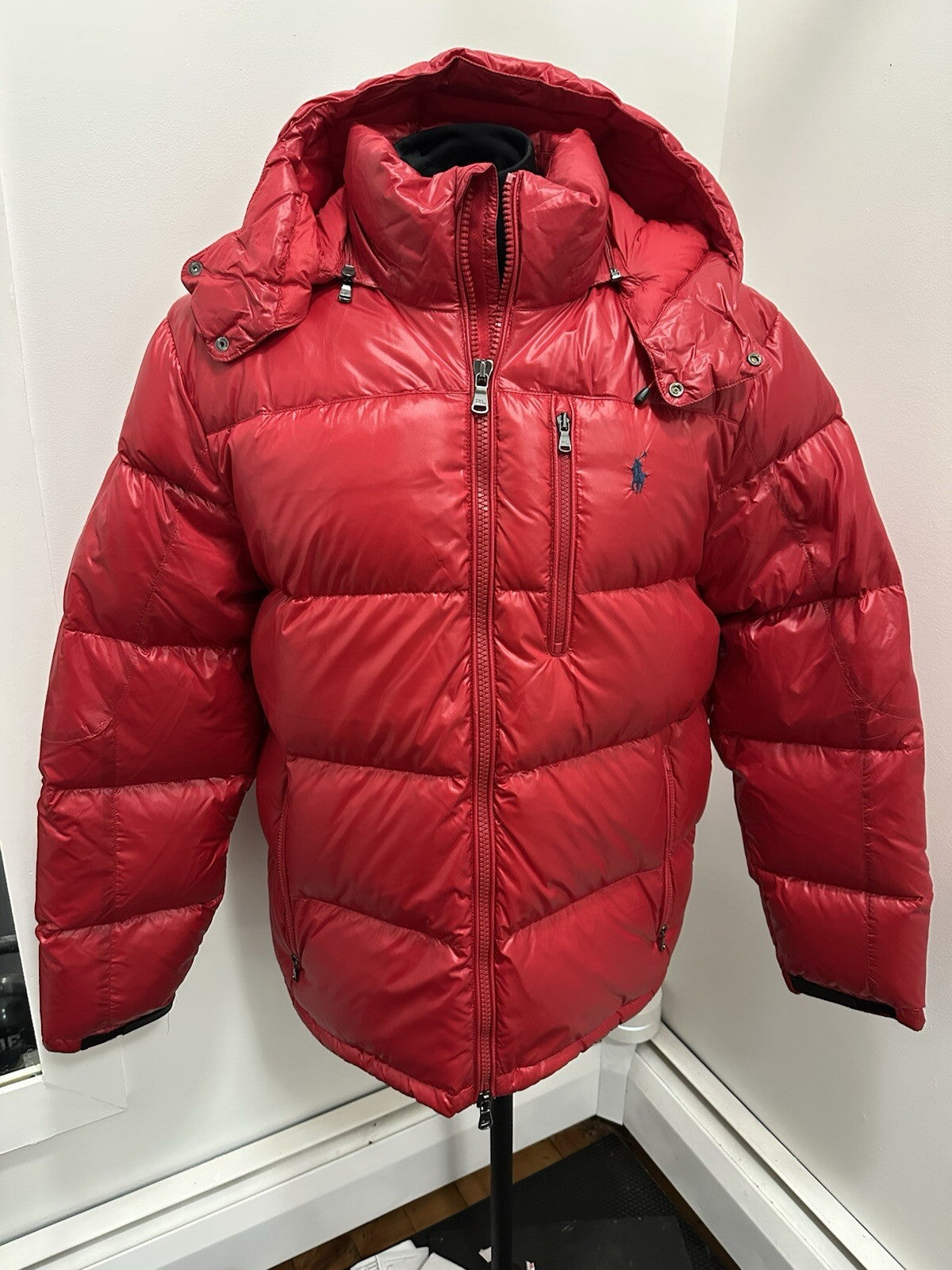 New Polo Ralph Lauren Mens Red Hood Down Puffer Jacket Parka Size XXL 🔴 $398