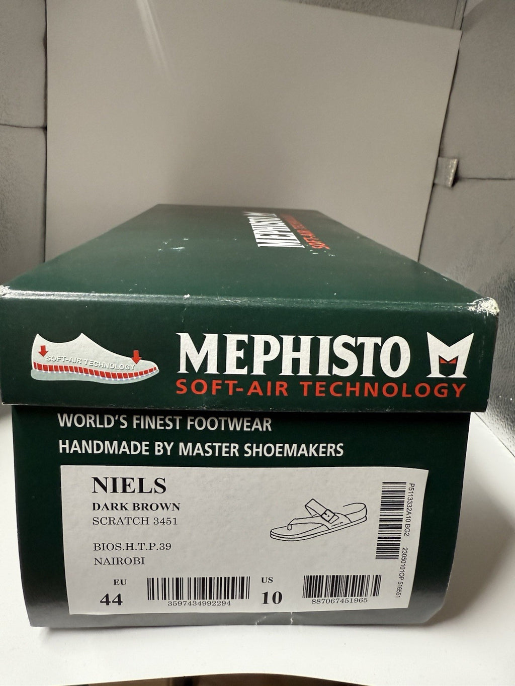 Mephisto Niels Dark Brown Scratch Comfort Sandal Men's Size 10 / 44 ❇️ NEW ❇️