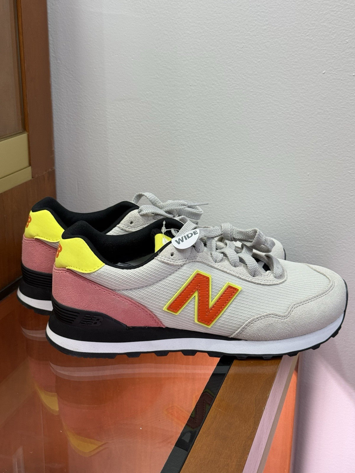 New Balance 515V3 Classics Women Size 8.5 Wide Sneakers, Grey Orange, New!