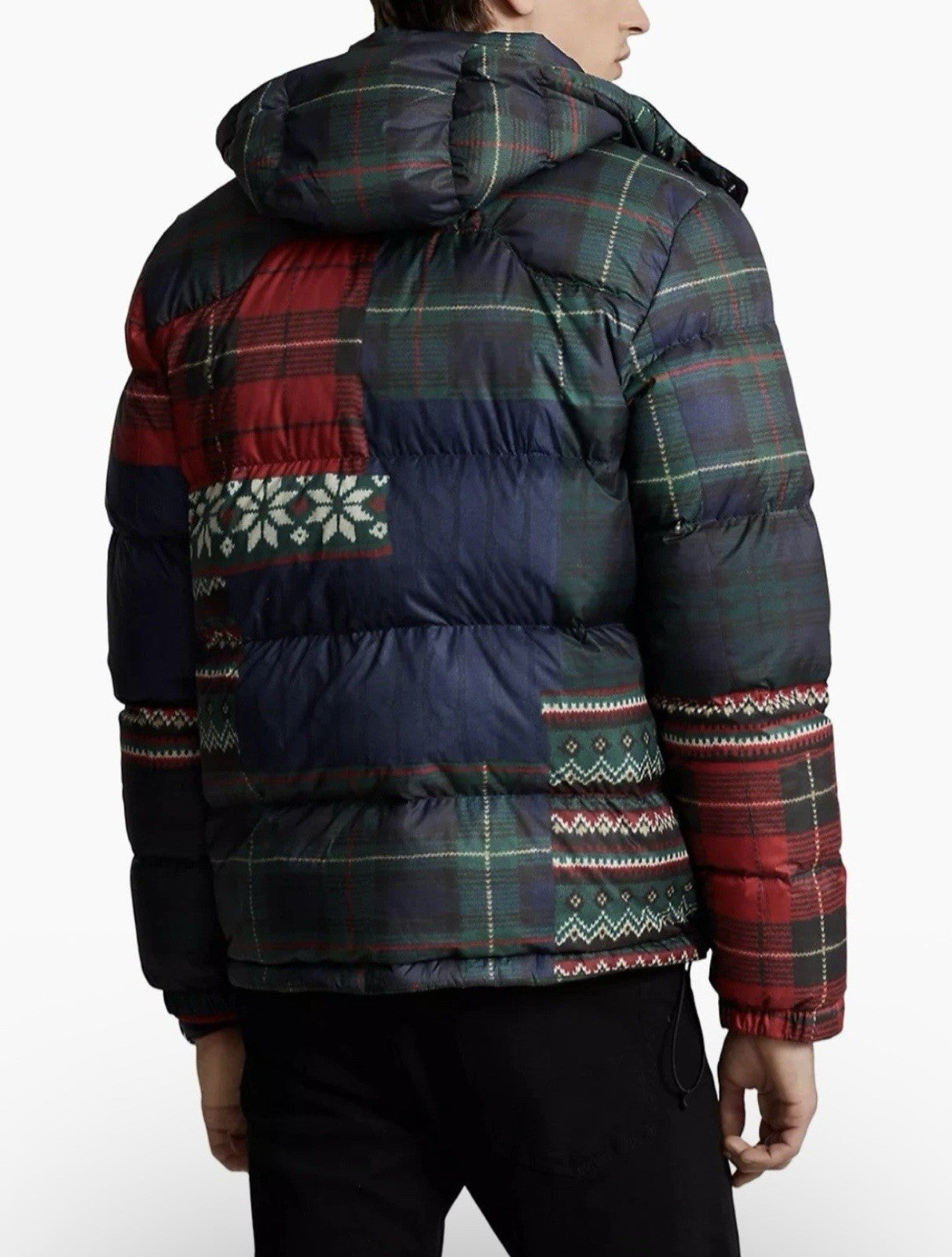 $498 Polo Ralph Lauren Mens XXL Snow Patchwork Puffer Hooded Zip Down Jacket
