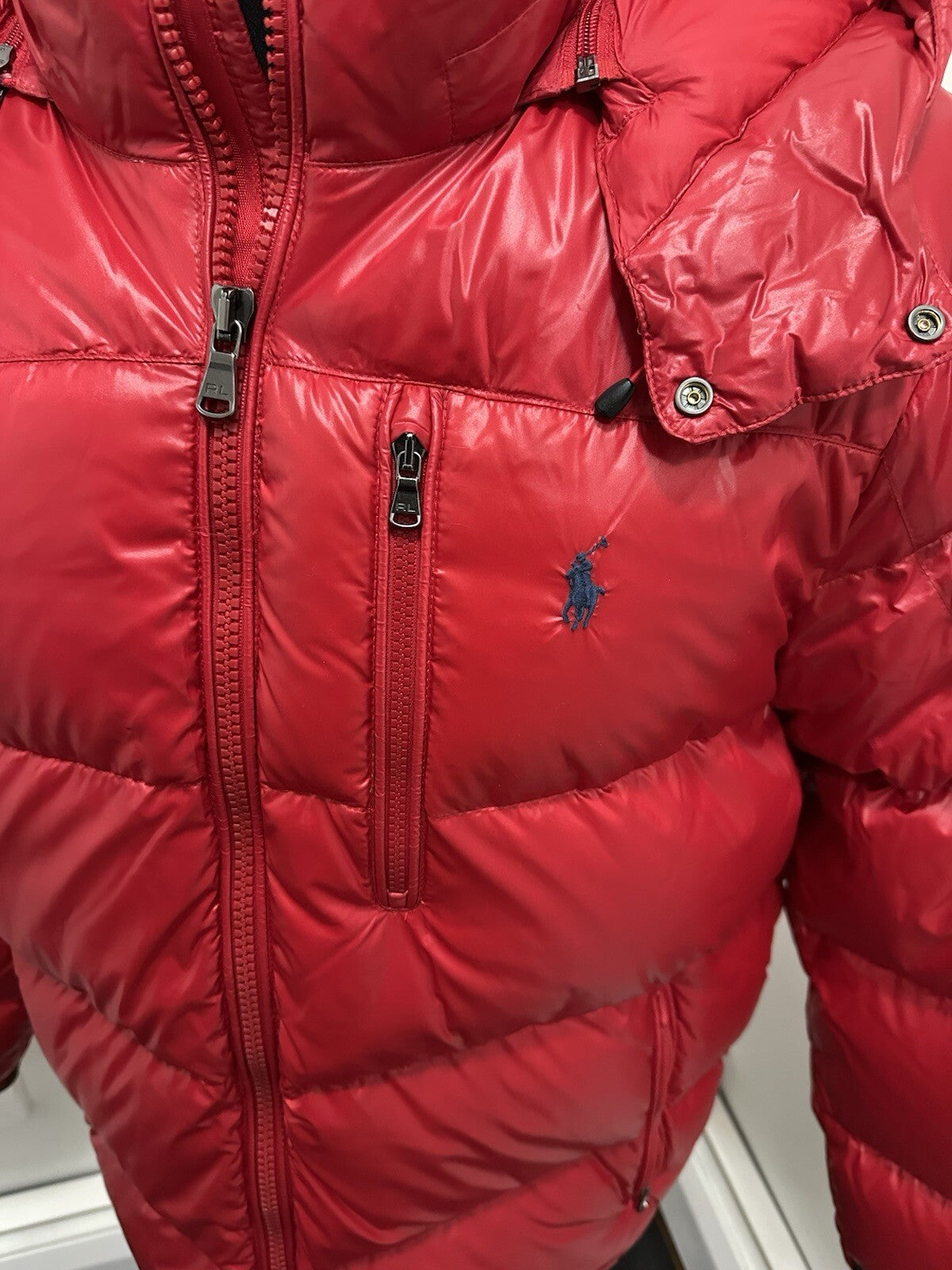 New Polo Ralph Lauren Mens Red Hood Down Puffer Jacket Parka Size XXL 🔴 $398