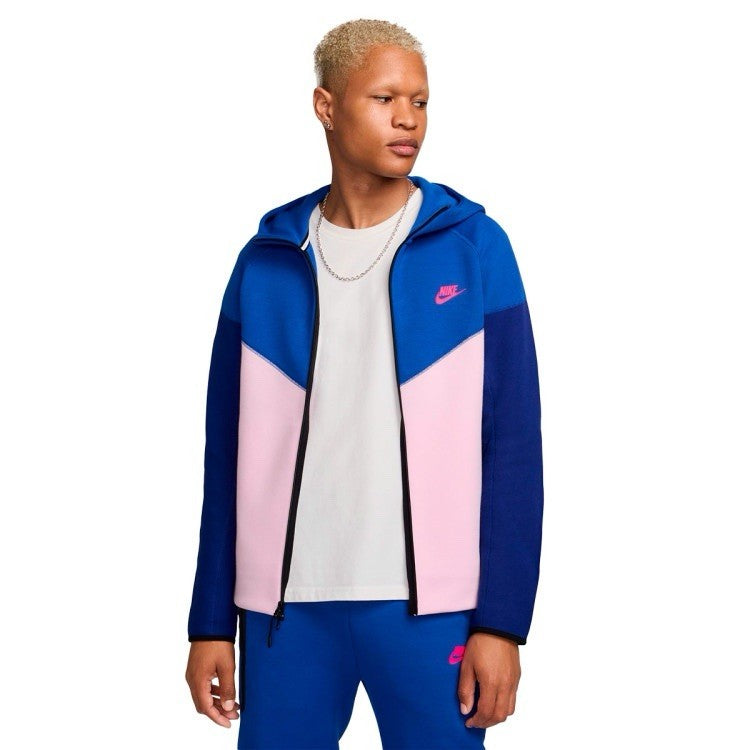 Nike Tech Fleece Windrunner Hoodie Size Medium Pink Foam Game Royal FZ4709-480