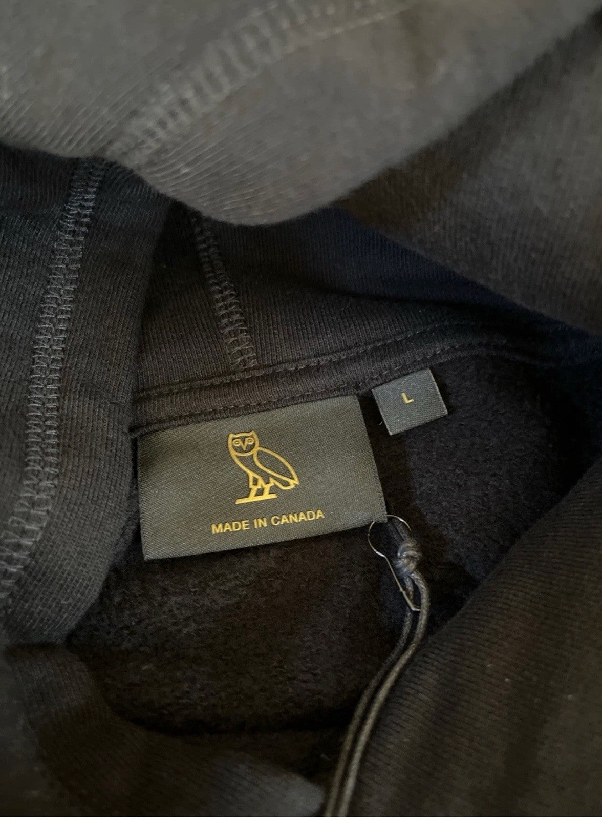 BRAND NEW Octobers Very Own Drake OVO OG Embroidered Owl Hoodie- Black/Gold - L