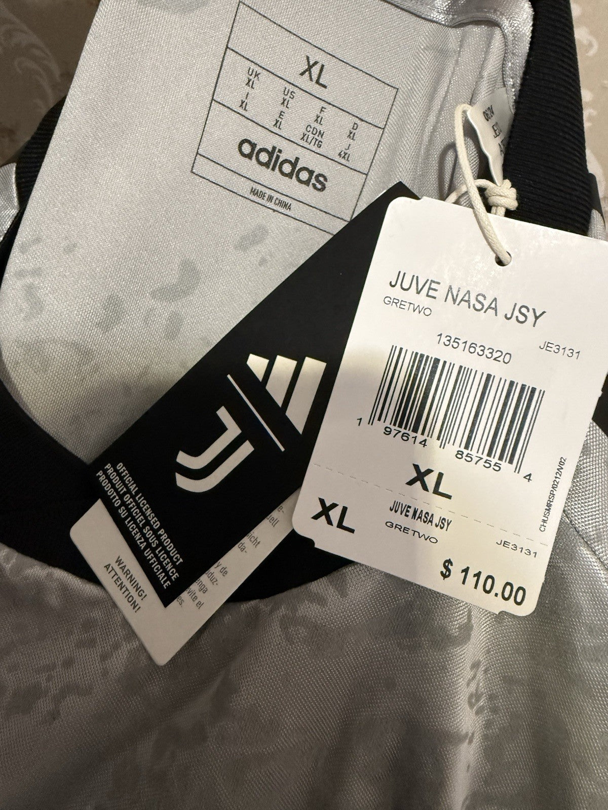 NWT Adidas Juventus x NASA Inspired Jersey (JE3131) Men’s Size XL ⚽️ $110 ⚽️