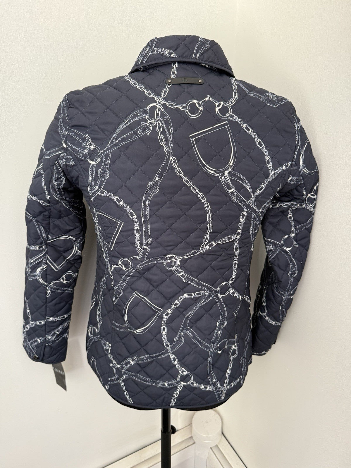 New Riding Horse Ralph Lauren Navy Quilted Jacket Coat Womens Small 🐴 $180