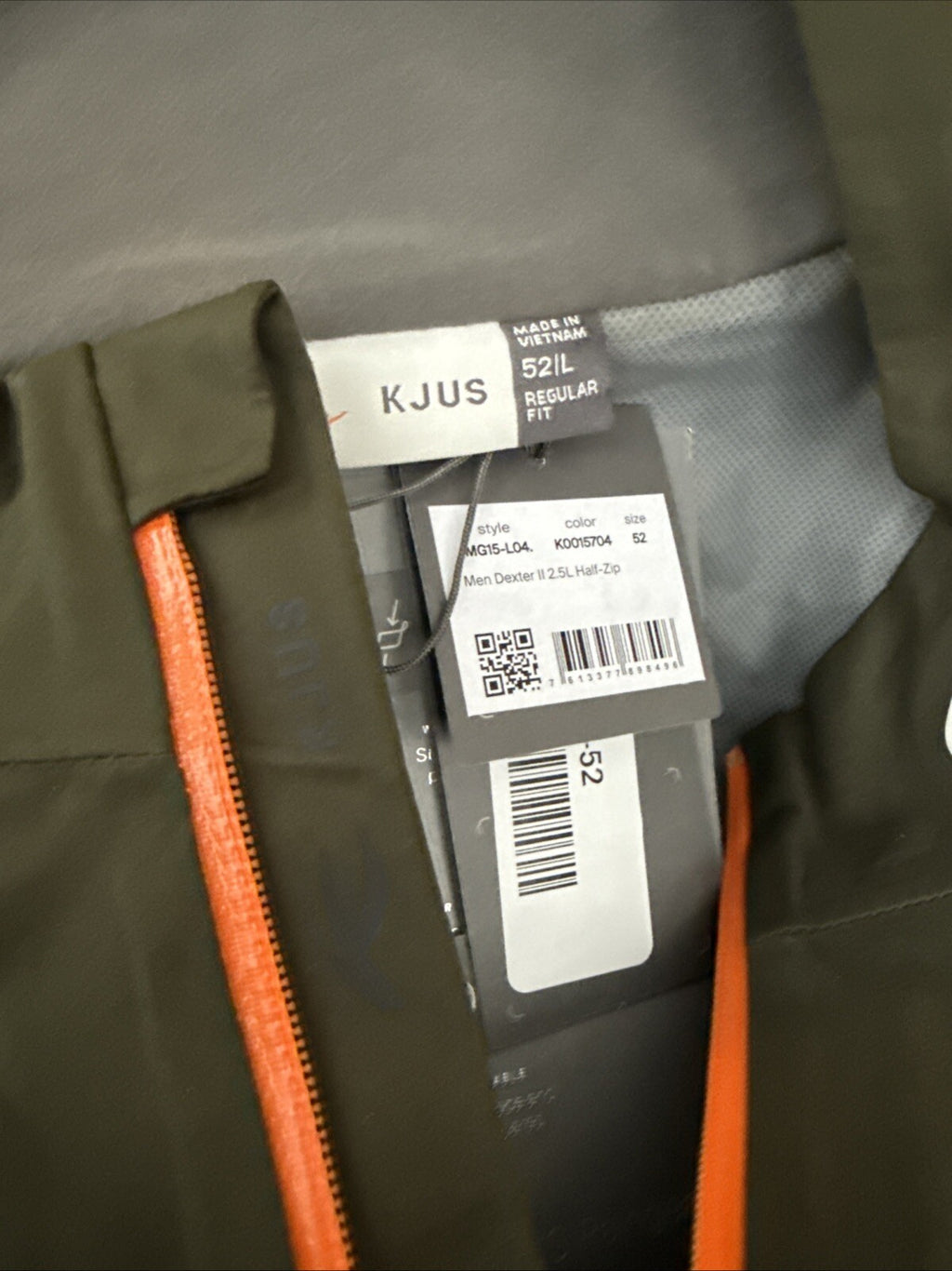 Kjus Men’s Dexter II 2.5L Half Zip Jacket- Green Olive - Size: 52 Large ⛳️$240