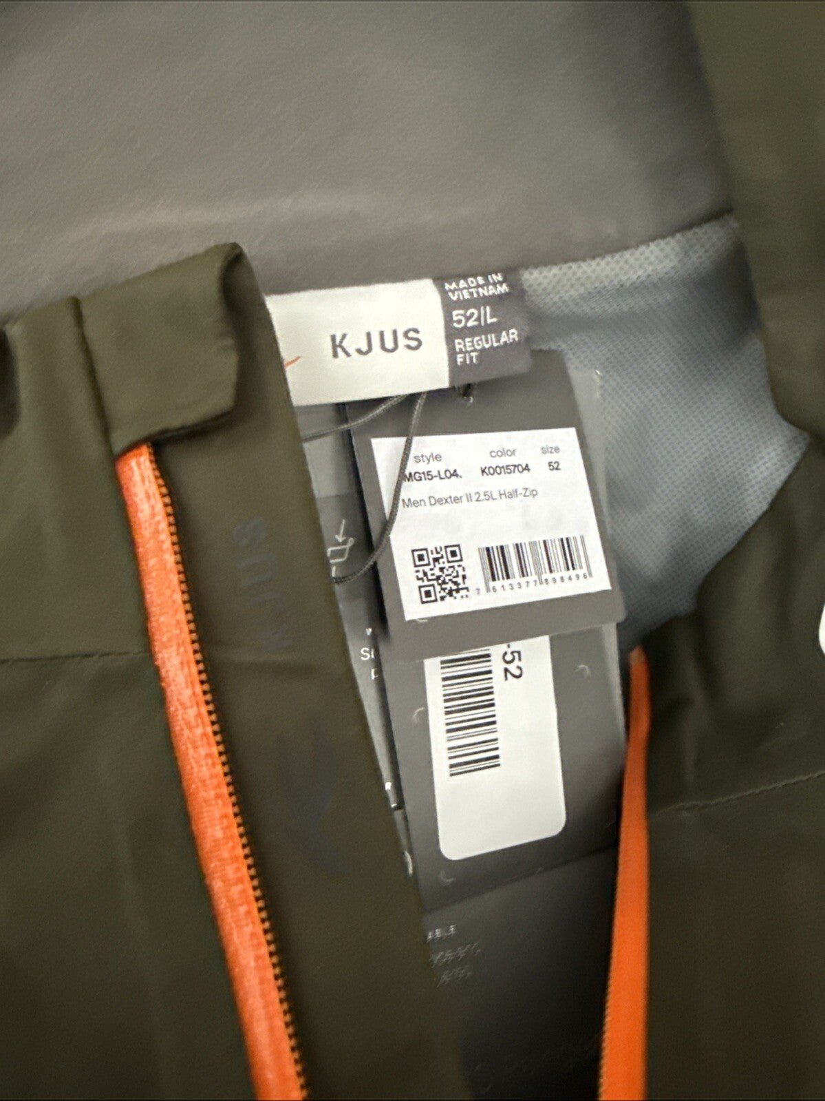 Kjus Men’s Dexter II 2.5L Half Zip Jacket- Green Olive - Size: 52 Large ⛳️$240