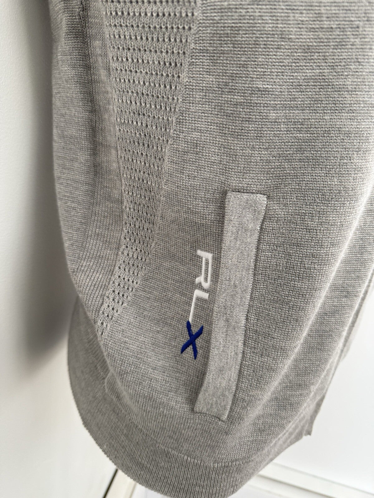 RLX Ralph Lauren Golf Wool Performance Full Zip Sweater Vest Gray Medium⛳️ $228