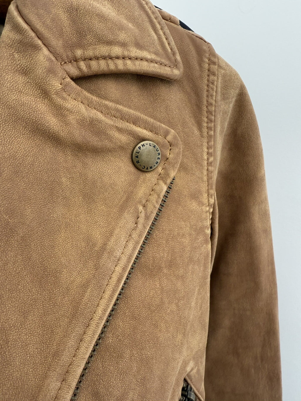 Kids Camel Real Leather Polo Ralph Lauren Jacket Size S (7) 🐪 $598 🐪 NEW