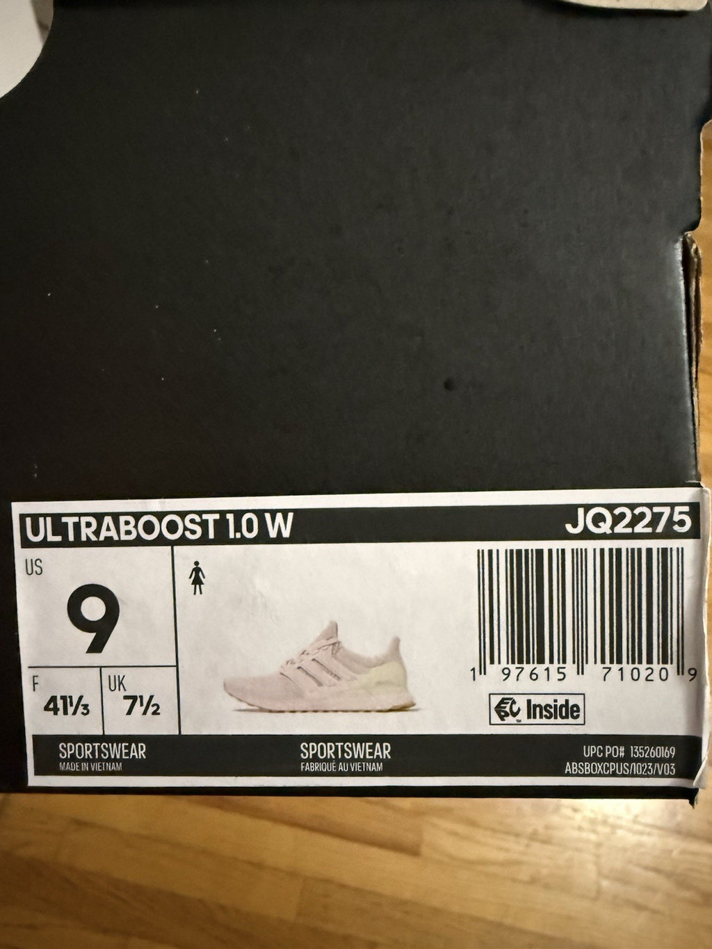 Adidas Ultraboost 1.0 W Women’s 9 Light Pink w/ Gum Sole Running Shoes JQ2275