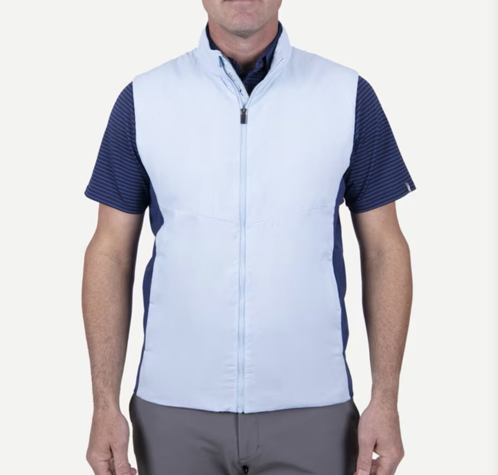 KJUS Golf Blue Radiation Vest II Lightweight DWR Fabric Men Size XL (54) 🔵 $279