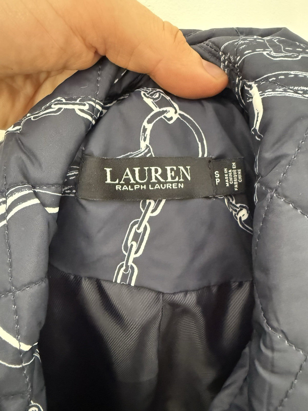 New Riding Horse Ralph Lauren Navy Quilted Jacket Coat Womens Small 🐴 $180
