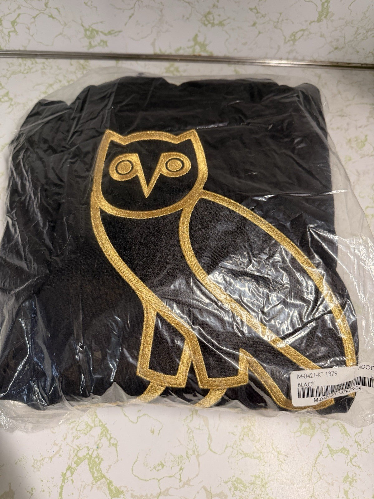 BRAND NEW Octobers Very Own Drake OVO OG Embroidered Owl Hoodie- Black/Gold - L