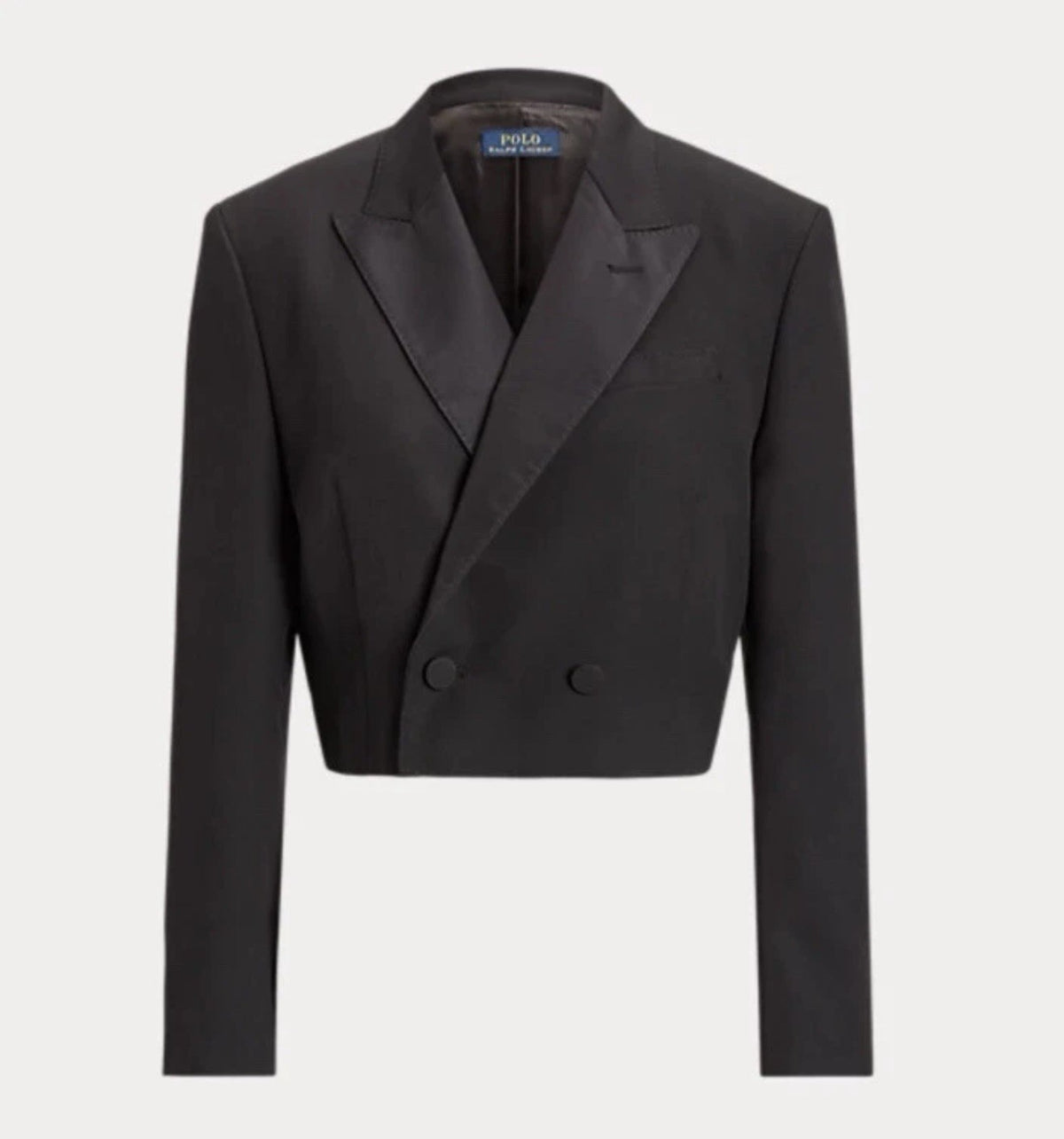 POLO RALPH LAUREN SILK-LAPEL CROPPED WOOL TUXEDO BLAZER WOMEN SZ 4 NWT ⚫️$598