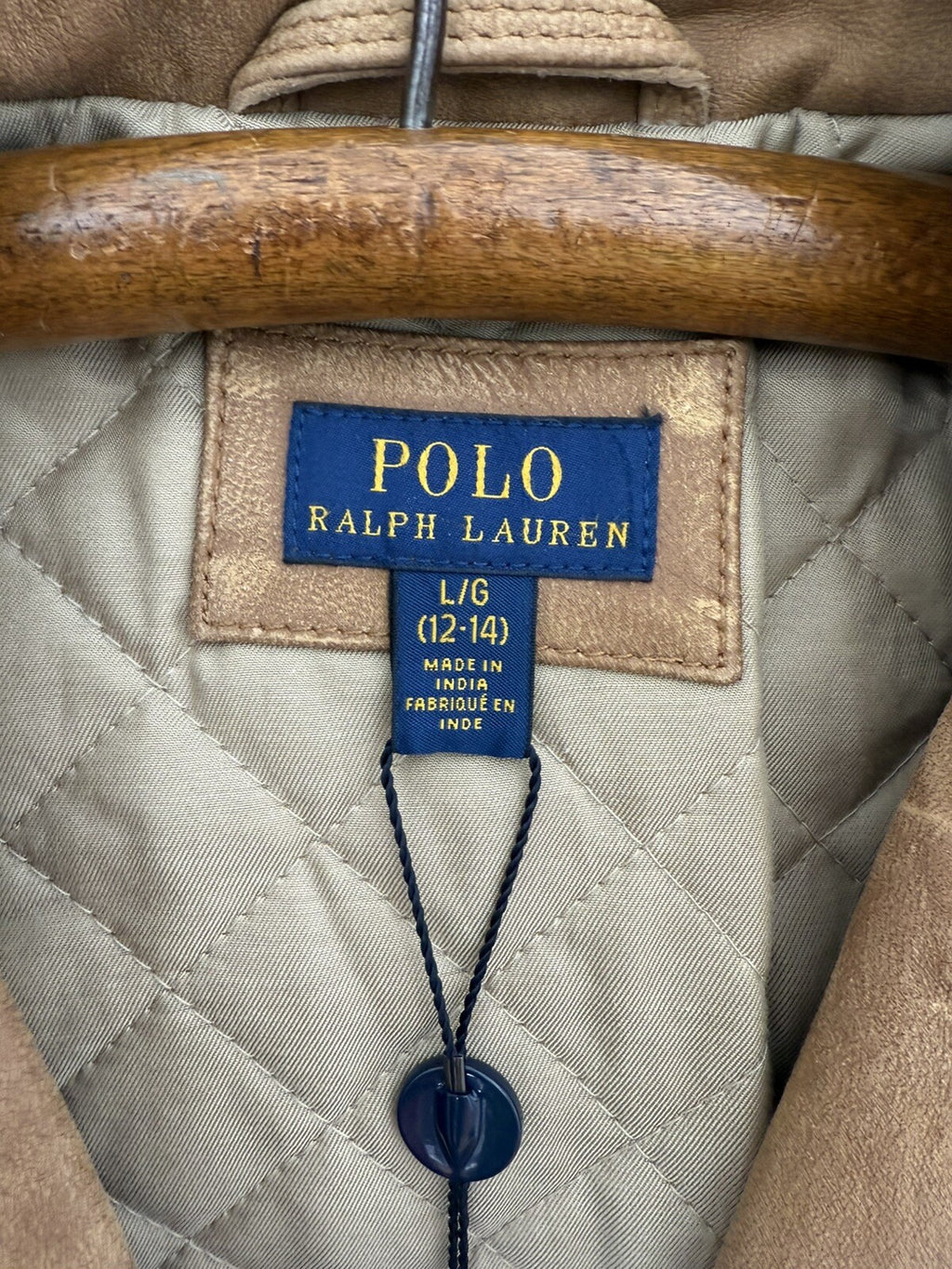 Kids Camel Real Leather Polo Ralph Lauren Jacket Size L (12-14) 🐪 $598 🐪 NEW