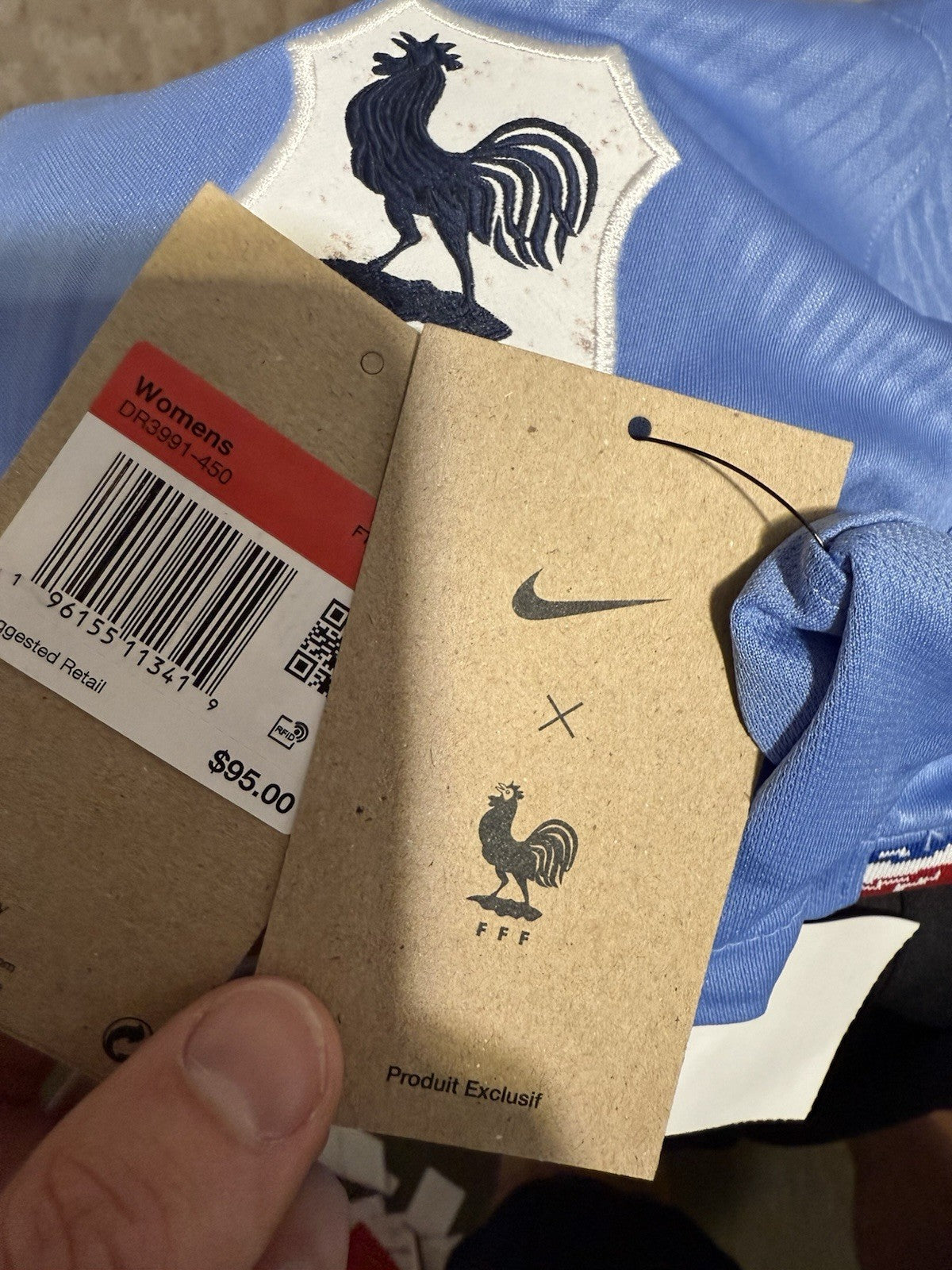 Nike France Soccer Home Jersey Women’s Large ⚽️$95 Retail ⚽️Brand New! ⚽️