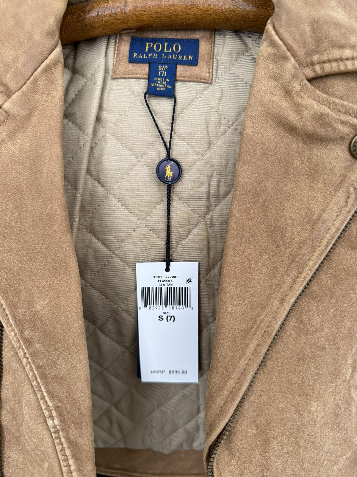 Kids Camel Real Leather Polo Ralph Lauren Jacket Size S (7) 🐪 $598 🐪 NEW