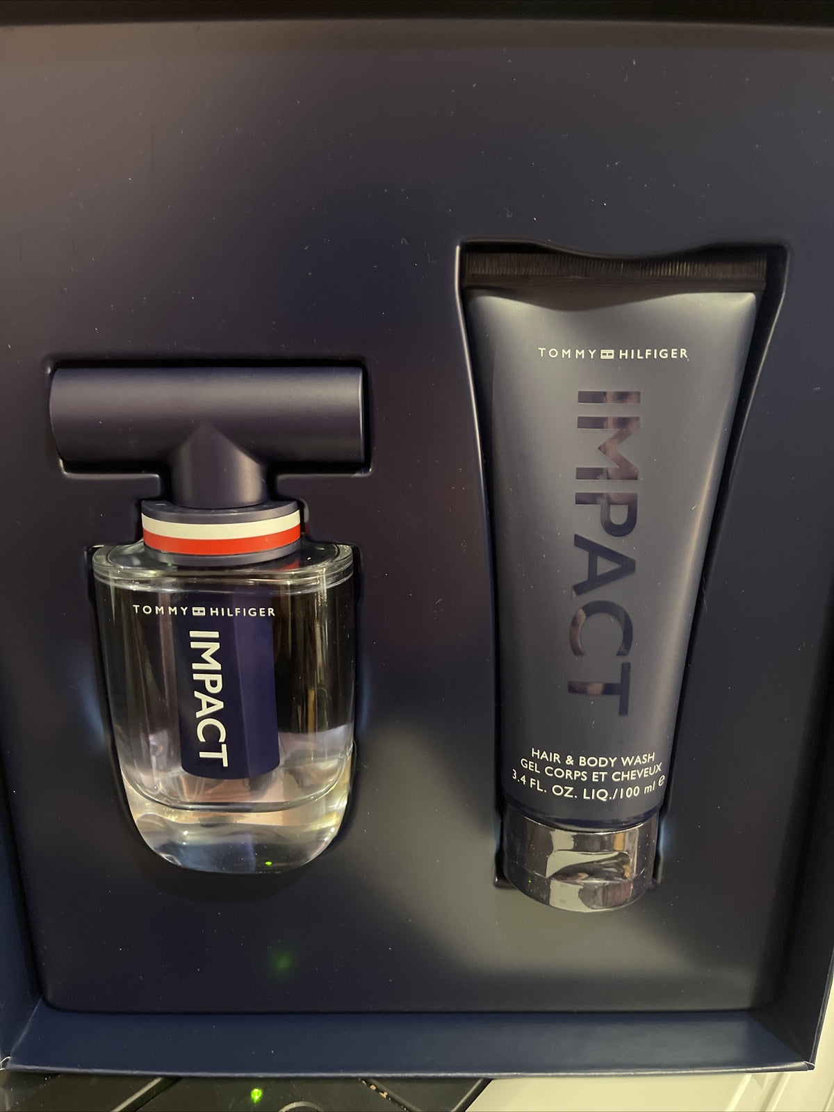 IMPACT TOMMY HILFIGER 2PC GIFT SET 1.7 Oz 50 ml EDT Spray & 3.4 Oz Body Shampoo