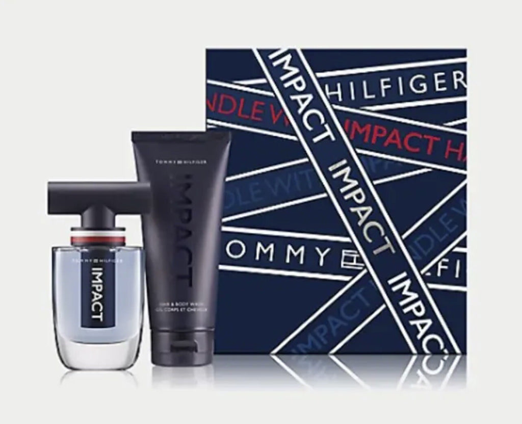 IMPACT TOMMY HILFIGER 2PC GIFT SET 1.7 Oz 50 ml EDT Spray & 3.4 Oz Body Shampoo