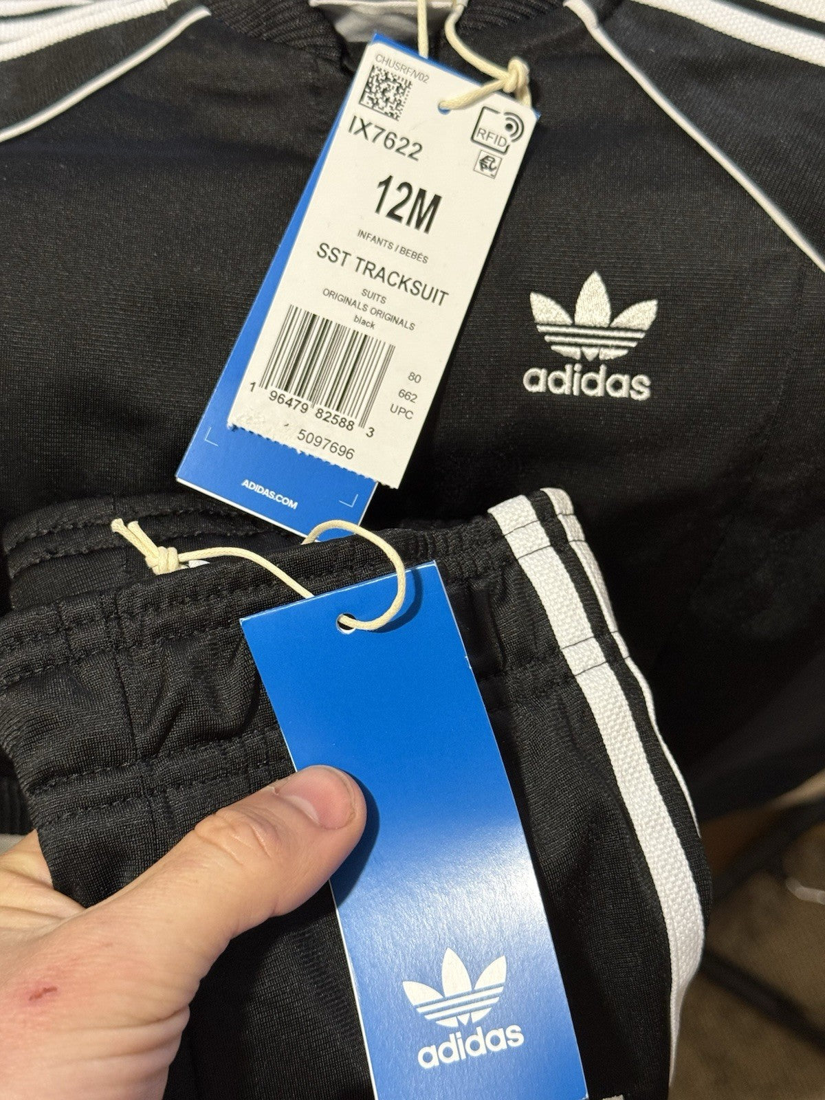 Adidas Baby Superstar SST Tracksuit 12M Black NWT