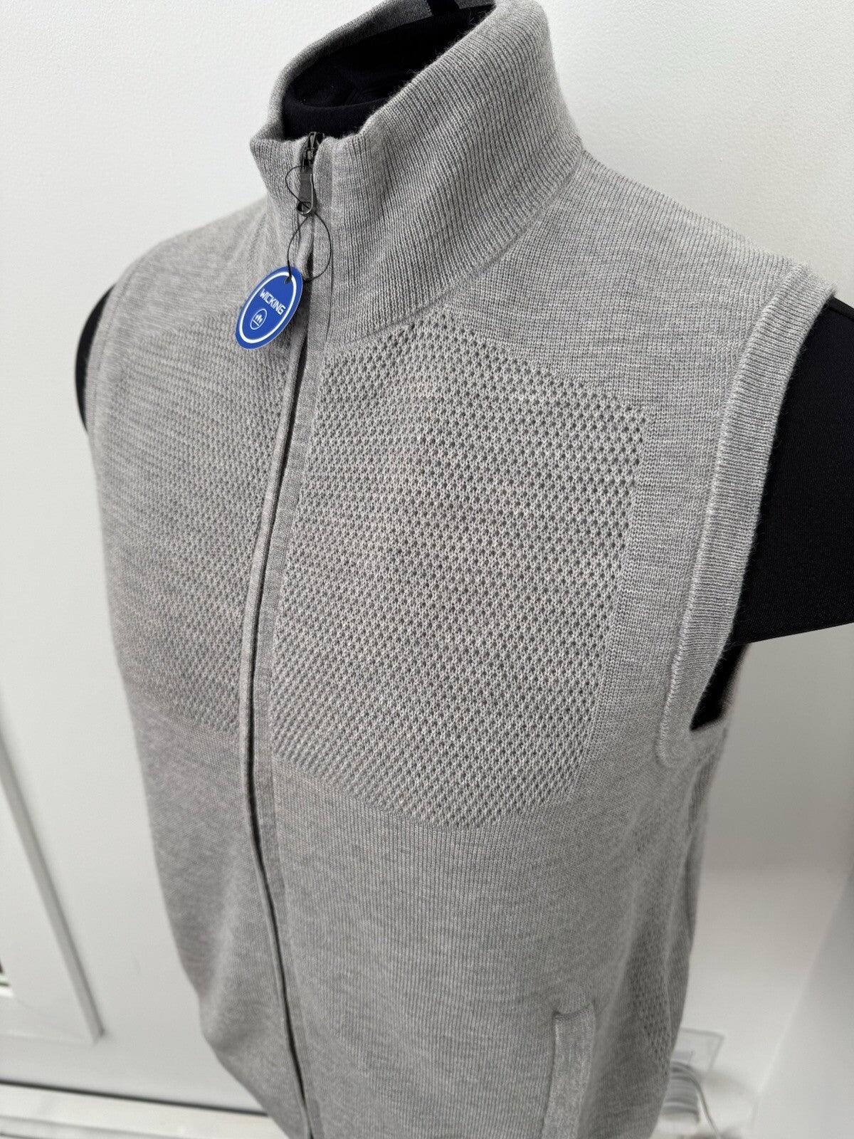 RLX Ralph Lauren Golf Wool Performance Full Zip Sweater Vest Gray Medium⛳️ $228