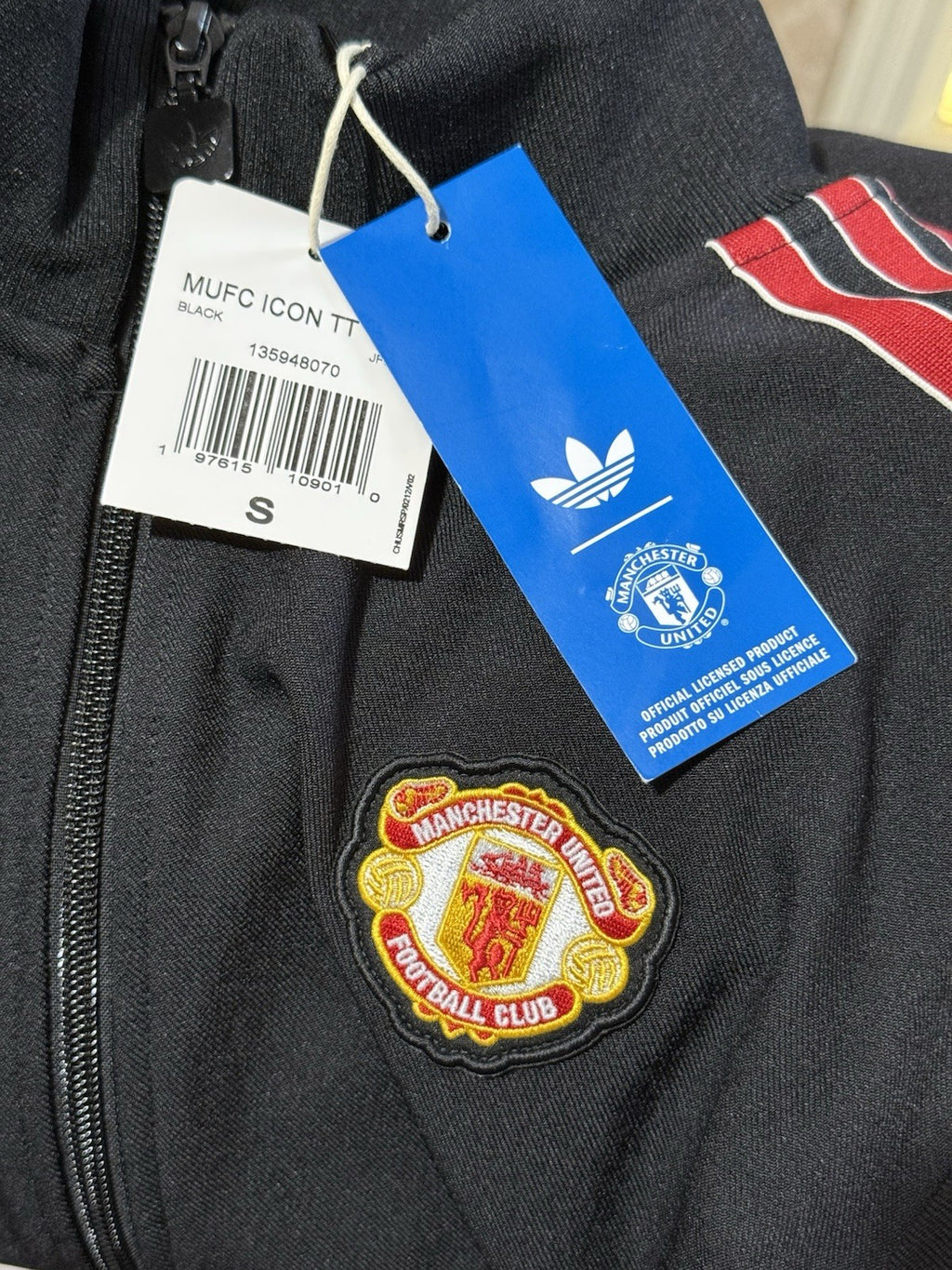 New Adidas Manchester United Terrace Icon Track Top Jacket Men’s Sz Small JF0358