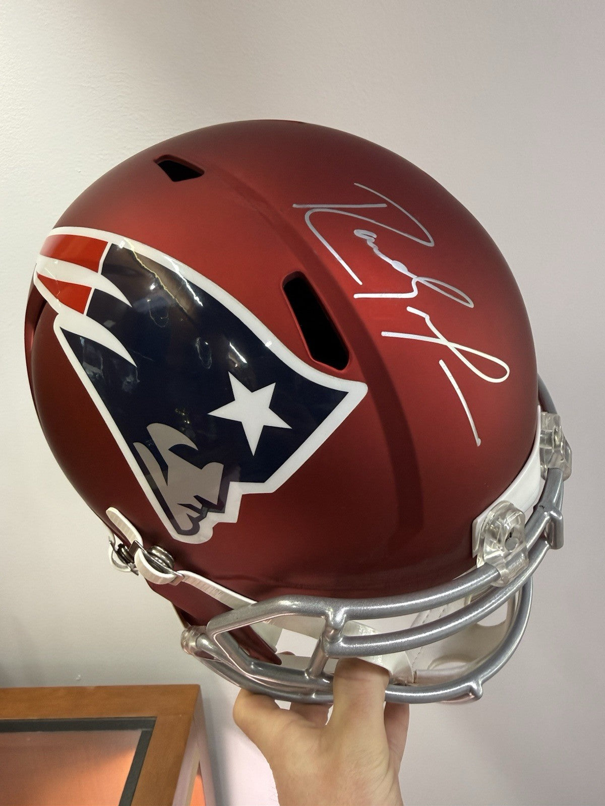 Randy Moss New England Patriots Signed True Blaze Full Size Helmet JSA COA