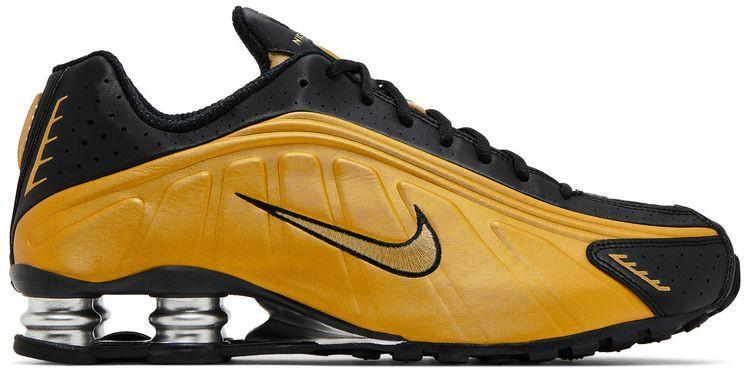 Nike Shox R4 Black Metallic Gold Womens Size 7.5 🏆New 🏆